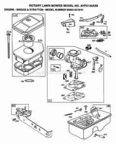 Page B Diagram and Parts List for 5132A59 1999 And Before Husqvarna Lawn Mower
