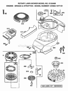 Page D Diagram and Parts List for 5133A89 1998 Husqvarna Lawn Mower