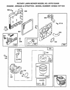 Page B Diagram and Parts List for 5133A99 1999 Husqvarna Lawn Mower