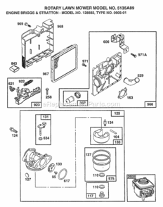 Part Location Diagram of 12J802-2915 Husqvarna Engine