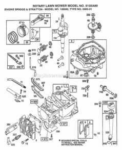 Page B Diagram and Parts List for 5135A89 1998 Husqvarna Lawn Mower