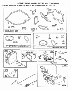 Page C Diagram and Parts List for 5135A99 1999 Husqvarna Lawn Mower