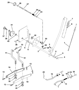 Mower Lift Diagram and Parts List for YTH1542 (954567048-C)(2001-04) Husqvarna Lawn Tractor