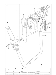 Handle And Controls Diagram and Parts List for 241R 20093600001-20144900000 Husqvarna Brush Cutter