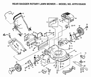 Page F Diagram and Parts List for 5155A59 1995 Husqvarna Lawn Mower