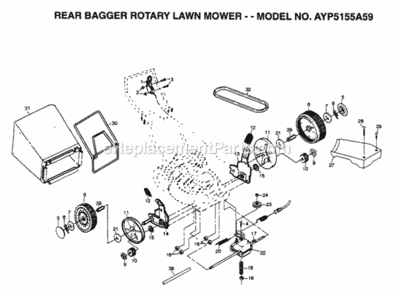 Page G Diagram and Parts List for 5155A59 1995 Husqvarna Lawn Mower