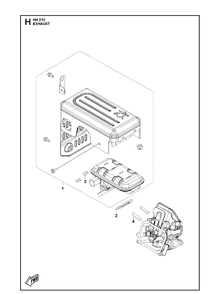 Exhaust Diagram and Parts List for 598609601 2021-07 Husqvarna Engine