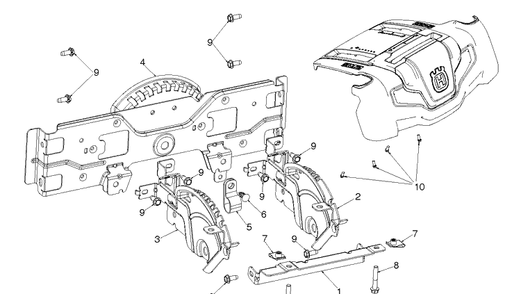 Control Panel And Discharge Chute Diagram and Parts List for ST224 (97046850100)(2020-05) Husqvarna Snow Blower
