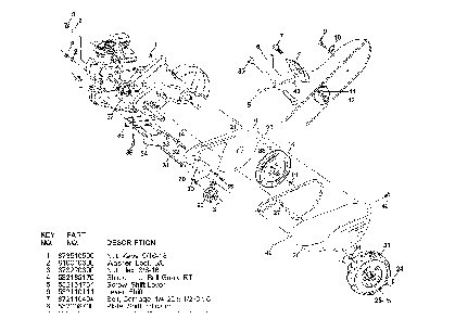 Mainframe, Left Side Diagram and Parts List for CRTH550 (954140064B)(1999-03) Husqvarna Tiller