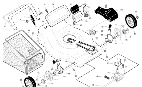 Drive Diagram and Parts List for XT722FE (96143006103)(2011-01) Husqvarna Lawn Mower