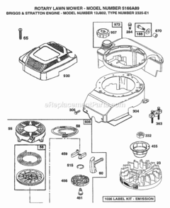 Page C Diagram and Parts List for 5166A89 1998 Husqvarna Lawn Mower