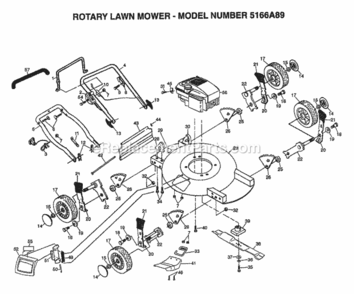 Page E Diagram and Parts List for 5166A89 1998 Husqvarna Lawn Mower