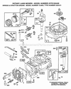 Page B Diagram and Parts List for 5166A99 1999 Husqvarna Lawn Mower