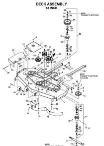 61-Inch/155cm Cutting Deck Diagram and Parts List for BZE7234D (033600000 & HIGHER)(2004-01) Husqvarna Lawn Tractor
