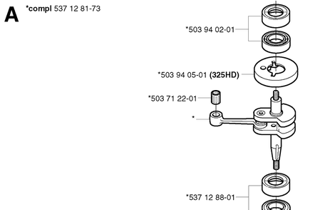 Crankshaft Diagram and Parts List for 323HD60 20022200001-20062300000 Husqvarna Hedge Trimmer