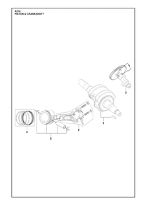 Piston And Crankshaft Diagram and Parts List for R210  Husqvarna Engine