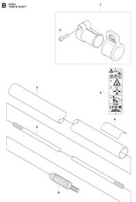 Shaft Diagram and Parts List for 253RJ 20091400001-20113200000 Husqvarna Brush Cutter