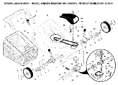 Repair Parts Diagram and Parts List for 5521CHV (96143000101)(2005-01) Husqvarna Lawn Mower