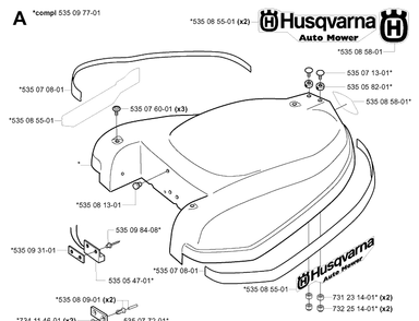 Cover 7 Diagram and Parts List for G1 1998-2003 Husqvarna Lawn Mower