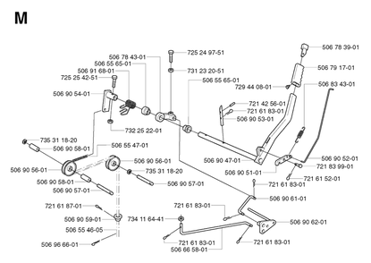 Controls Diagram and Parts List for R11 2003-01 Husqvarna Lawn Tractor