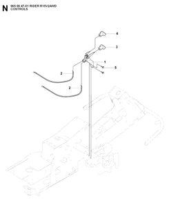 Controls Diagram and Parts List for R15-V2AWD (965094701)(2007-01) Husqvarna Lawn Tractor
