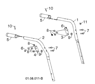Handle 5 Diagram and Parts List for 14527E (96193007500)(2011-06) Husqvarna Snow Blower