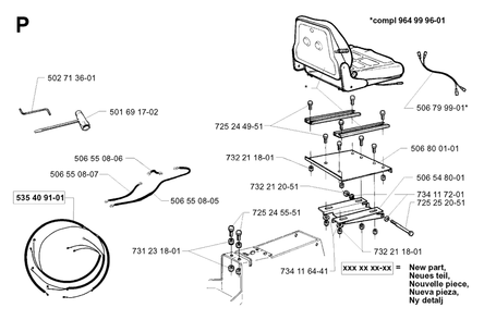 Electrical 2 Diagram and Parts List for PF18 2001-01 Husqvarna Lawn Tractor