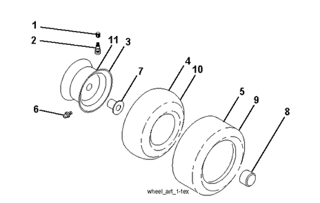 Wheels Tires Diagram and Parts List for CT126 (96051000702)(2011-4) Husqvarna Lawn Tractor
