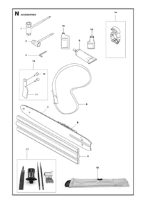 Accessories Diagram and Parts List for 525DEPSMADSAW  Husqvarna Pole Saw