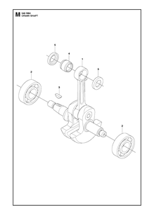 Crankshaft Diagram and Parts List for 543RBK 20130500001-20182200000 Husqvarna Brush Cutter