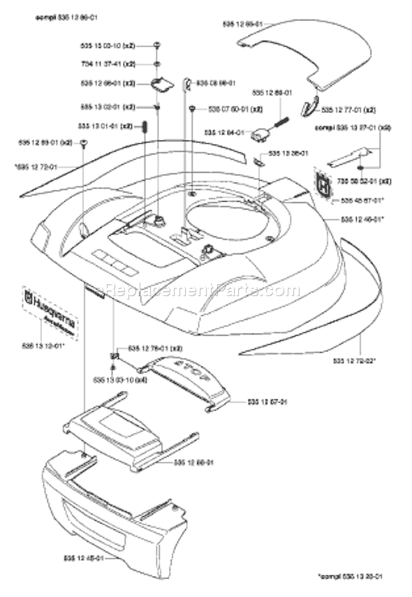 Page A Diagram and Parts List for AUTOMOWER (Generation 2) (2003-08) Husqvarna Lawn Mower