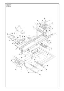 Chassis / Frame Diagram and Parts List for TS220TD  Husqvarna Lawn Tractor