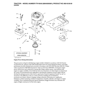 Engine Diagram and Parts List for 96045005901  Husqvarna Lawn Tractor