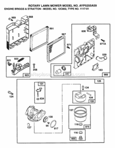 Page A Diagram and Parts List for 5255A59 1999 And Before Husqvarna Lawn Mower