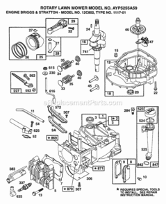Page B Diagram and Parts List for 5255A59 1999 And Before Husqvarna Lawn Mower