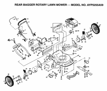 Page F Diagram and Parts List for 5255A59 1999 And Before Husqvarna Lawn Mower