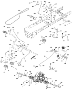 Drive Diagram and Parts List for TS154X  Husqvarna Lawn Tractor