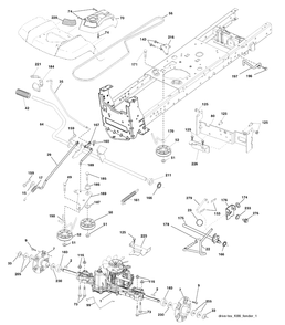 Drive Diagram and Parts List for 2748GLS (96043005000)(2008-03) Husqvarna Lawn Mower