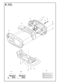 Housing Diagram and Parts List for 525IHE4  Husqvarna Trimmer