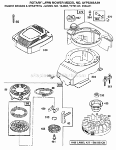 Page D Diagram and Parts List for 5266A89 1998 Husqvarna Lawn Mower