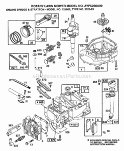 Page B Diagram and Parts List for 5268A99 1999 Husqvarna Lawn Mower