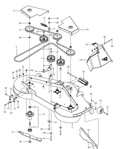 Mower Deck / Cutting Deck Diagram and Parts List for 966582701 2012-02 Husqvarna Lawn Mower