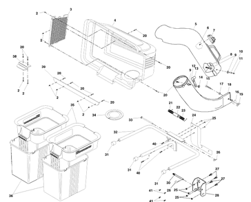 Grass Catcher Diagram and Parts List for C38D (954140050)(2001-11) Husqvarna Lawn Tractor Accessories