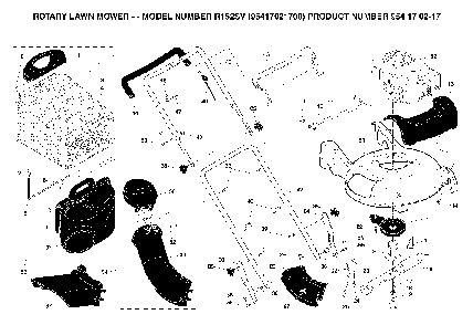Frame And Engine Diagram and Parts List for R152SV (95417021700, 954170217)(2005-02) Husqvarna Lawn Mower