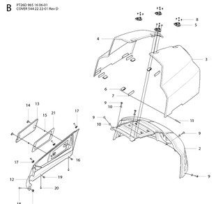 Cover Diagram and Parts List for PT26D (965160601)(2008-03) Husqvarna Lawn Mower