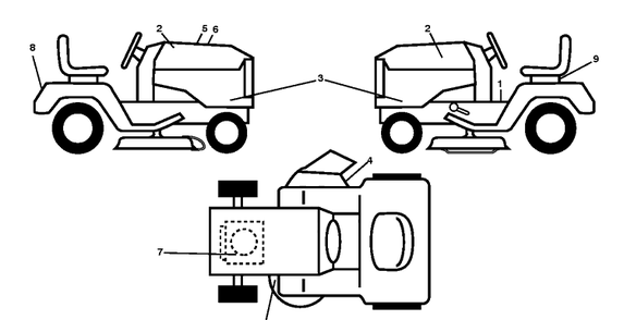 Decals Diagram and Parts List for YTH22V46 (96045004100)(2012-09) Husqvarna Lawn Tractor
