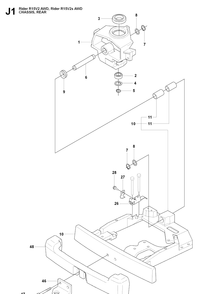 Transmission Diagram and Parts List for RIDER15V2AWD (965200901)(2009-04) Husqvarna Lawn Mower