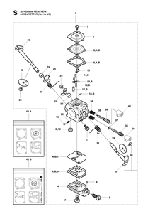 Carburetor Diagram and Parts List for 327HE4 X-SERIES Husqvarna Hedge Trimmer