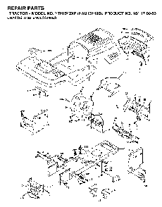 Chassis And Enclosures Diagram and Parts List for YTH1542XP (HAU15H42B, 954170056)(2003-01) Husqvarna Lawn Tractor