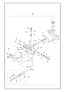 Saw Head Diagram and Parts List for 525DEPSMADSAW  Husqvarna Pole Saw